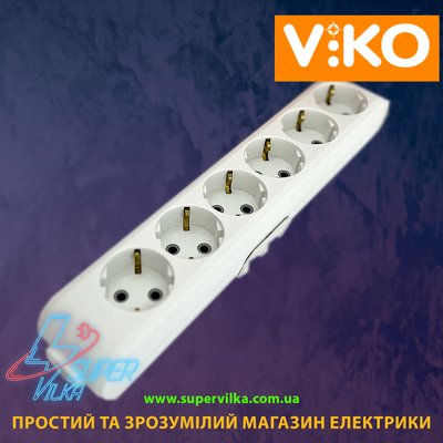 Колодка 6 гнізд з заземленням VIKO MULTI-LET 871 фото