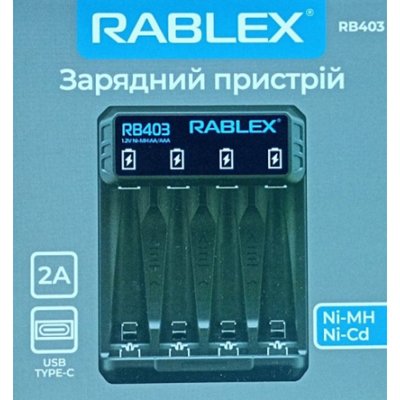 УНІВЕРСАЛЬНИЙ ЗАРЯДНИЙ ПРИСТРІЙ RABLEX RB-403, 4АКК, УНІВЕРСАЛЬНИЙ RB403 фото