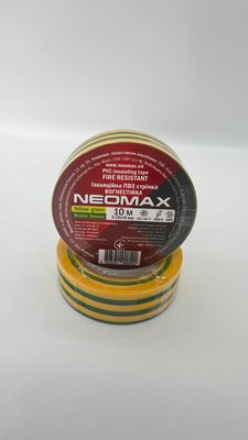 Ізолента Neomax 0.15*19мм (10м) жовто-зелена 335 фото