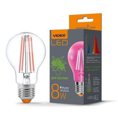 LED лампа VIDEX Filament A60FF 08W E27 1200K VL-A60FF-08271 фото